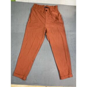Zara Women's M Paper Bag Joggers Burnt Orange Fall Elastic Waist